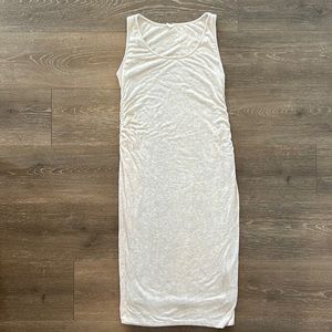 PinkBlush beige ribbed midi maternity dress